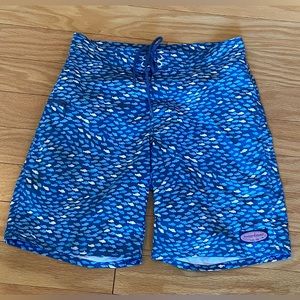 Vineyard Vines School of Fish Chappy Blue Swim Trunks Board Shorts Mens size 28